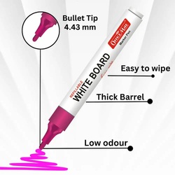 Office Mate Refillable Whiteboard Marker Pens - Pink